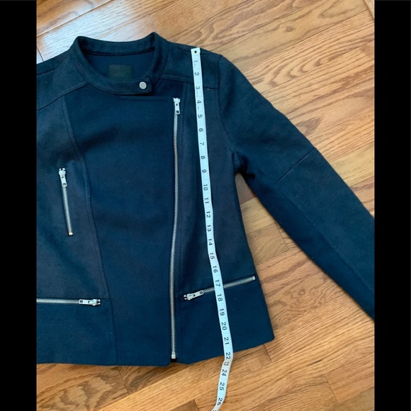Trouve Blue Felt Moto Jacket women's medium size - Picture 9 of 11